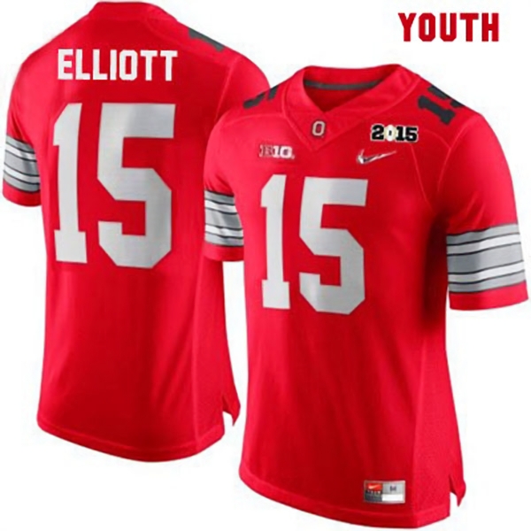 Ohio State Buckeyes Youth NCAA Ezekiel Elliott #15 Red College Football Jersey QJU6049OS